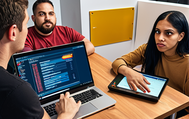 **A diverse group of people gathered around a table, sharing information and advice on cryptocurrency security. The atmosphere is collaborative and supportive. A laptop displays a warning about a phishing scam. Focus on conveying trust, community, and vigilance.**